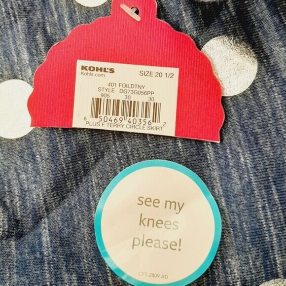 AUTHENTIC AMERICAN HERITAGE \ 2X Terry Circle Mini Skirt Blue & Black Sz 20 - Picture 9 of 15